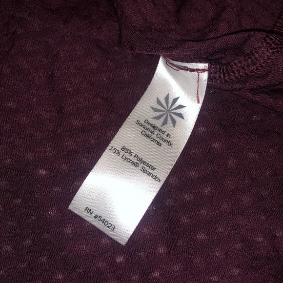 Athleta Burgundy Mesh Long Sleeve Top - XS - Picture 5 of 5